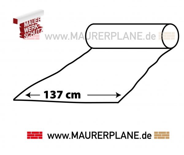 5 Rollen Maurerpl. je 30 m x 137 cm (LxB) 550 g/qm